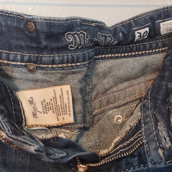 Miss Me Denim Distressed Sequined jeans Size 30 - Picture 8 of 16